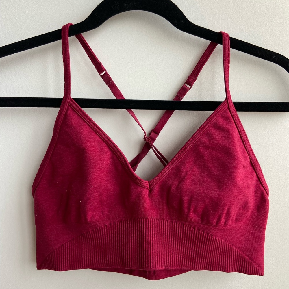 Lululemon deep red v-neck sports bra